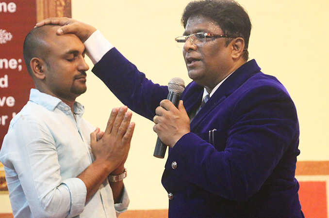 People thronged into the Night Vigil held at Prayer center by Grace Minstry in Mangalore here on Sep 2, 2017. Many received countless miracles, healing, and deliverance. 